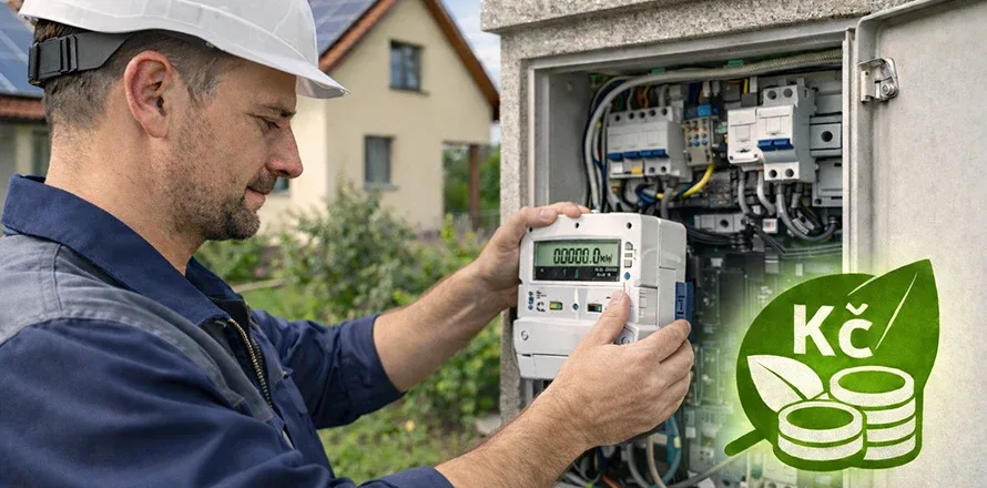 Elektrikář mění digitální elektroměr