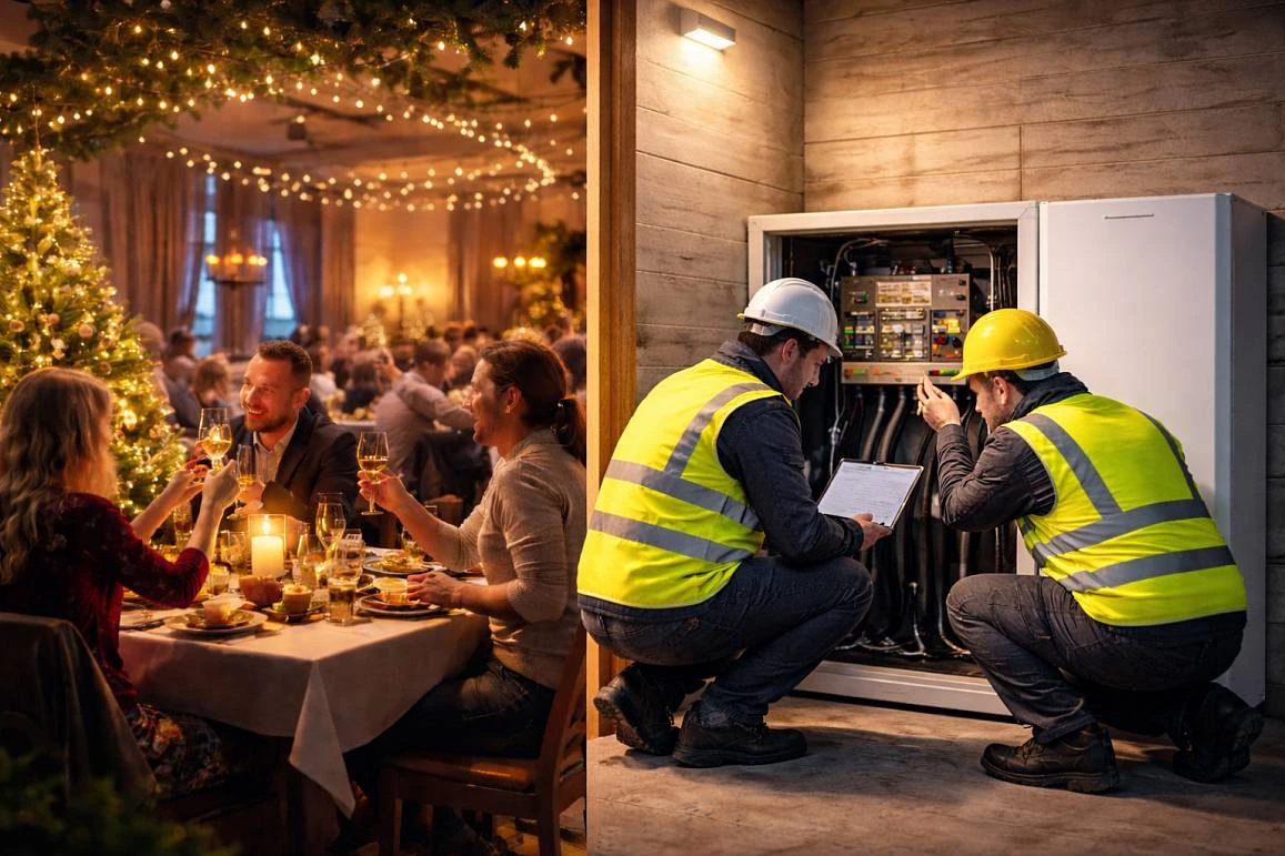 Technický zásah při odstávce elektřiny.