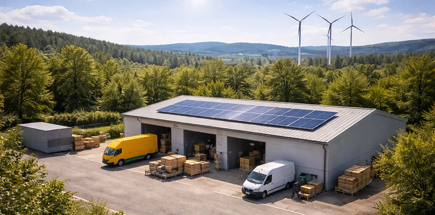 Výrobní hala s fotovoltaikou na střeše