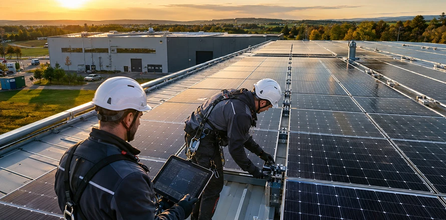 Instalace fotovoltaických panelů na firmě